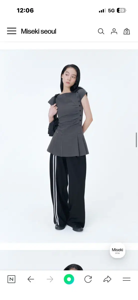 미세키서울 High neck shirring button shirt BK | 브랜드 중고거래